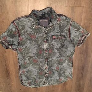 True Religion Buddha Tropical Palm Print Shirt